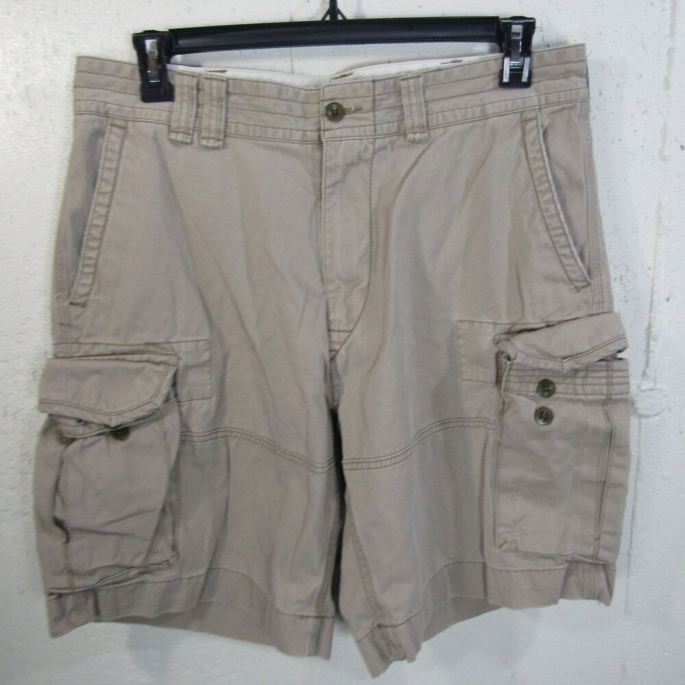 Polo Ralph Lauren Men's Khaki Cargo Shorts Size 36 Classic Fit 100% Cotton